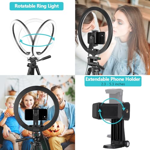SENSYNE 12'' Ring Light with Stand, 50" Phone Tripod with Wireless Remote - size: 12-inch