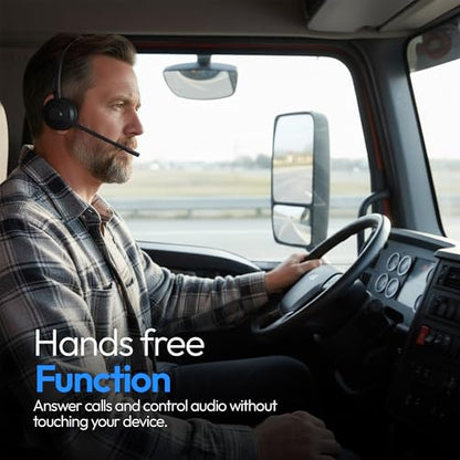 PHILIPS Wireless Headset with Mic for Work, Mono Bluetooth Trucker Headset with AI Noise Cancelling Microphone & Mute Button, All Day Extended Talk Time, Headphones for Office Call Center Computer PC