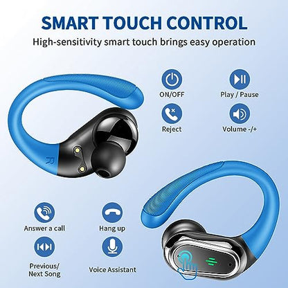 Wireless Earbuds, 2026 Bluetooth 5.4 Headphones, ENC Noise Canceling Mic - color: comb blue