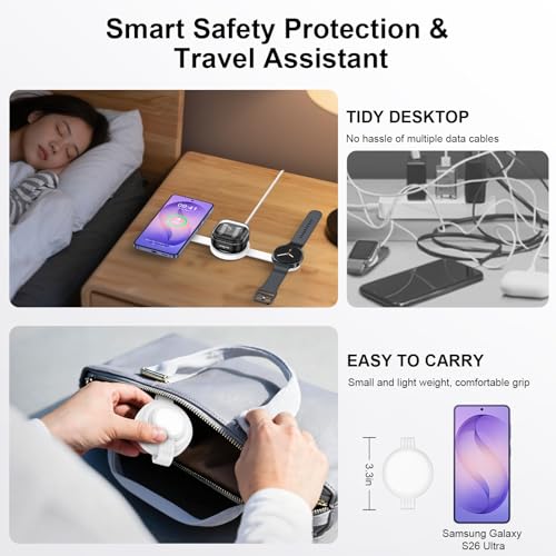 Samsung 3 in 1 Wireless Charger Station, Foldable Fast Charging Pad Galaxy - color: Wireless Charger White