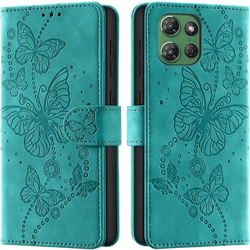 Case Wallet for Motorola Moto G Power 2025/ G Power 2026, Turquoise | RFID Blocking, 3 Card Holder Stand, Shockproof TPU Shell, PU Leather Magnetic Closure, 6.8-inch - color: Turquoise