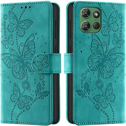 Case Wallet for Motorola Moto G Power 2025/ G Power 2026, Turquoise | RFID Blocking, 3 Card Holder Stand, Shockproof TPU Shell, PU Leather Magnetic Closure, 6.8-inch - color: Turquoise