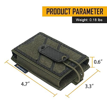 IDOGEAR Tactical Phone Pouch Molle Magazine Pouches Universal Utility Smartphone Holster Bag Outdoor EDC Waist Pouch Compatible with Phones Up to 6.7 Inches 500D Nylon - color: Ranger Green