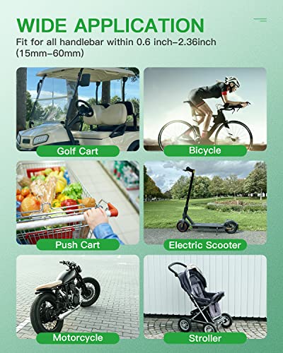 Universal Phone Holder Golf Cart, Phone Mount for Bike, Bicycle, Push Cart, Boat, Car, Stroller, Motorcycle, Fits Most Mobile Smartphones, Adjustable Handlebar Cell Phone Holder Shockproof - color: Grey