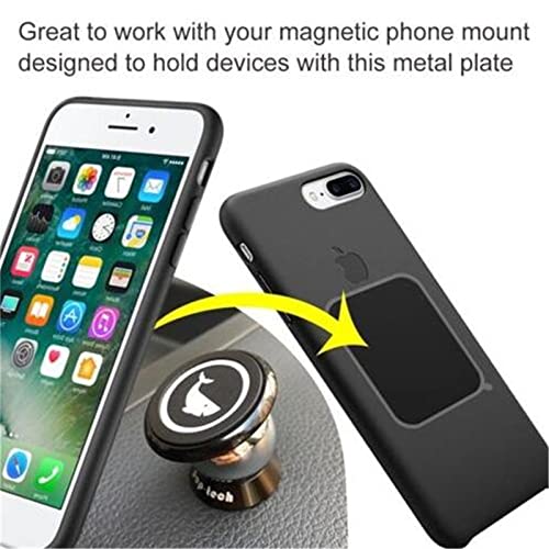 Replacement Metal Plates Set for Magnetic Car Phone Holders, Wall & Air Vent Mounts, Cases, Magnets. Kit of 8 Black Round Iron Discs Without Holes. 3M Adhesive Backing. Matte Steel Sheets 8 Pack - color: Round / 8 Pack