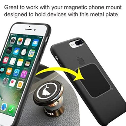 Replacement Metal Plates Set (8 Pack) for Magnetic Car Phone Holders, Wall, Air Vent Mounts, Cases, Magnets. Kit of 4 Black Round and 4 Rectangular Iron Discs Without Holes. 3M Adhesive Backing. - color: Mix / 8 Pack