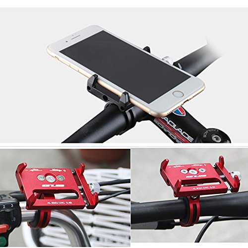GUB Bicycle & Motorcycle Phone Mount, Aluminum Alloy Universal Bike Handlebar Phone Mount Holder Adjustable Compatible with iPhone X XR Xs 7s 8 Plus,Compatible with SamsungS9/S8/Note5/4 (Black) - color: black