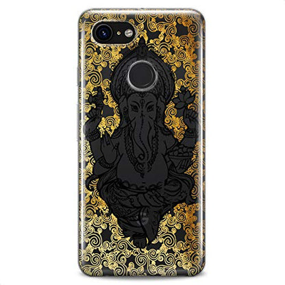 TPU Case Compatible for Google Pixel 9 8 Pro 7a 6a 5a XL 4a 5G 2 XL 3 XL 3a Hilarious Lotus Black Ganesha Indian Slim fit Hinduism Soft Design Clear Cute Elephant Flexible Silicone Print - color: Ganesha Print
