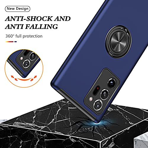 for Note 20 Ultra Case, Samsung Galaxy Note 20 Ultra Case with Self Healing Flexible TPU Screen Protective [2 Pack], Military Grade Invisible Kickstand Case for Samsung Note 20 Ultra 5G-Blue - color: YX-Blue