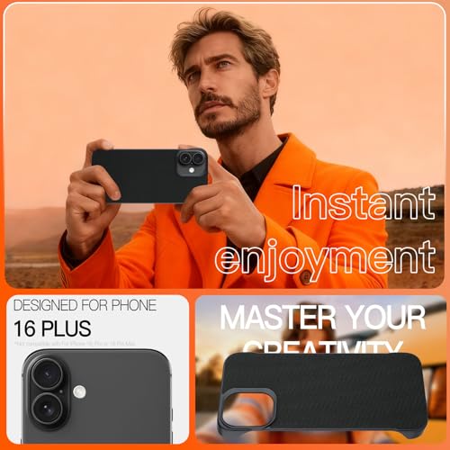 Phone Case Crafted for iPhone 16 Plus,Black - color: Black, size: iPhone 16 Plus