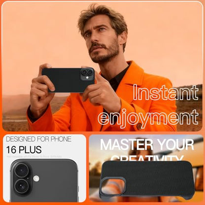 Phone Case Crafted for iPhone 16 Plus,Black - color: Black, size: iPhone 16 Plus