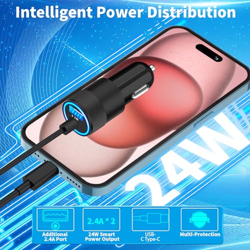Apple MFi Certified iPhone 17 Car Charger Fast Charging, USB-C Car Charger - size: 5.5FT