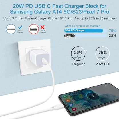 Fast Charger Block for Samsung Galaxy A17 A16 5G,A36,A37,S26 Ultra,S25 FE - color: WHITE