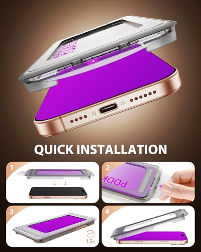 PDDKISS 2 Pack Privacy Screen Protector for iPhone 17 Pro - size: for iPhone 17 Pro - 6.3 Inch Purple