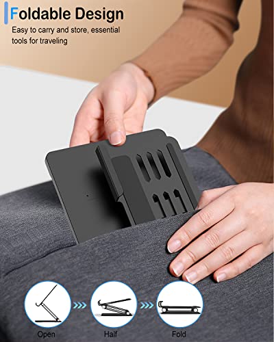 for Samsung Galaxy Z Fold 8 Ultra 7 6 5 All Fold Series Bluetooth Keyboard and Mouse Set, Portable Travel Keyboard Adjustable Foldable Aluminum Alloy Stand Holder with Pen for 4.7"-8.5" Mini Tablets - color: Extendable Base