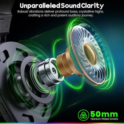WESEARY Wireless Gaming Headset for PS5, PS4, PC, Switch| 20ms Low Latency - color: Aurora Black