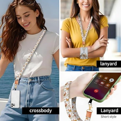 Phone Lanyard Crossbody Wrist Strap, Universal Adjustable Neck Strap for Phone Case Keys ID Badges, Travel Essential - color: Boho Chicken