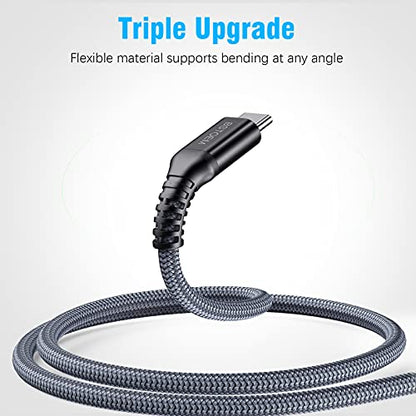 2Pack for Samsung USB C Cable 10FT,3A Fast Charging Nylon Braided Wire