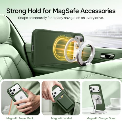 Magnetic for iPhone 17 Pro Case, Compatible with MagSafe, [Military Grade Drop Protection] Translucent Matte Shockproof Protective Anti-Fingerprint Phone Case, 6.3", Green - color: Green, size: Iphone 17 Pro