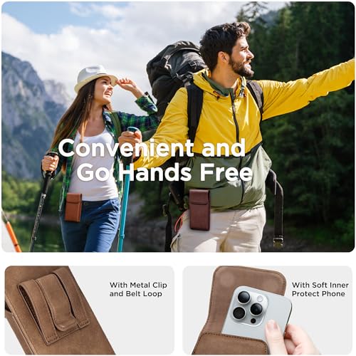 Holster for Galaxy S25 Ultra S24 Ultra S23 Ultra 5G Note 20 Ultra 5G Note 10+ Plus 5G, Premium Leather Pouch with Belt Clip Phone Holster Belt Case, Light Brown -XL - color: Light Brown, size: X-Large
