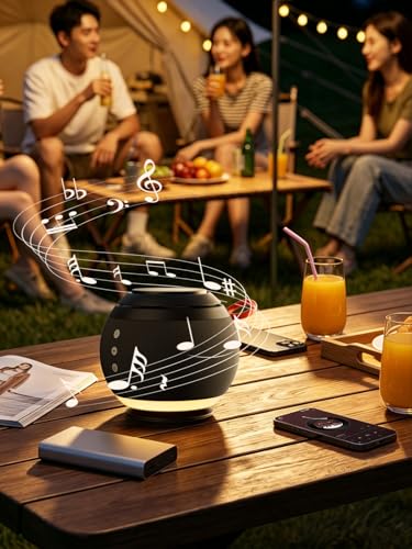 Bluetooth Speaker with Wireless Charging Stand, Black - color: Black
