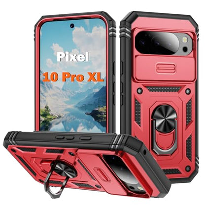 PASNEW Phone Case for Pixel 10 Pro XL,6.8",Red - color: Red, size: Pixel 10 Pro XL (inch)