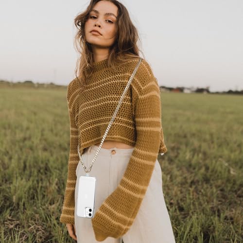 Crossbody Phone Strap Detachable Cell Phones Lanyard Chain Shoulder Neck with Wrist Strap Charm Finger Grip 3 Patches Tether Anti Theft Universal for iPhone 17 16 Pro Max 15 14 Samsung Gold - color: N-gold