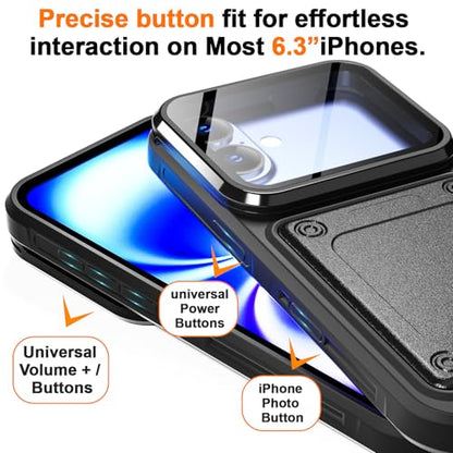 AICase Waterproof Phone Case,Universal Self-Check Function Underwater Pouch Dry Bag Beach Floating Shower Snorkeling for iPhone 16/16pro/15/15pro/14/14pro/13/13pro/12/12pro,11pro/xs/x for 6.3" Black - size: iphone 6.3"