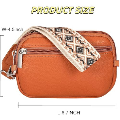 Clip and Go strap for phone with Leather Wallet crossbody phone - color: Brown