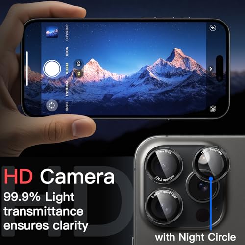JETech Camera Lens Protector for iPhone 15 Pro/15 Pro Max, Black+Red, 1 Set - size: iPhone 15 Pro/15 Pro Max