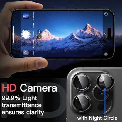 JETech Camera Lens Protector for iPhone 15 Pro/15 Pro Max, Black+Red, 1 Set - size: iPhone 15 Pro/15 Pro Max