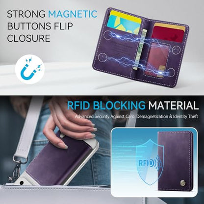 Defencase for Magsafe Wallet Magnetic Card Holder RFID Blocking, R-Purple - color: Retro Purple