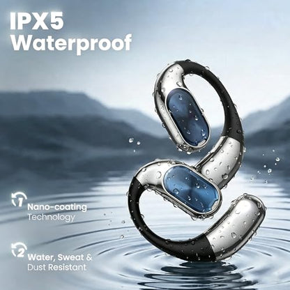 Open-Ear Headphones, Bluetooth 6.0 Wireless Earphones White - color: White