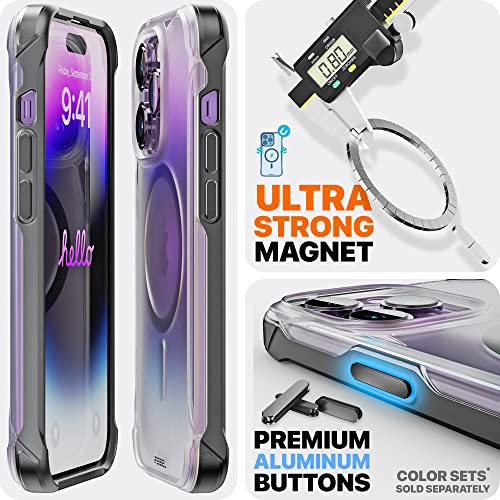 REBEL Clear Case for iPhone 14 Pro [Frosted Series Gen-4] Strong MagSafe Compatible, Translucent, Matte Texture, Protective Shockproof Bumpers, Metal Buttons, 6.1 Inch Phone Cover 2023 (Frosted Black) - color: Frosted Black, size: iPhone 14 Pro
