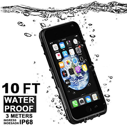Diverbox for iPhone SE 2020 Waterproof Case iPhone 8 Waterproof Case,Waterproof Shockproof IP68 Full-Body Sturdy Case Built-in Screen Protector for Full Sealed Cover 4.7 in (Black) - color: Black