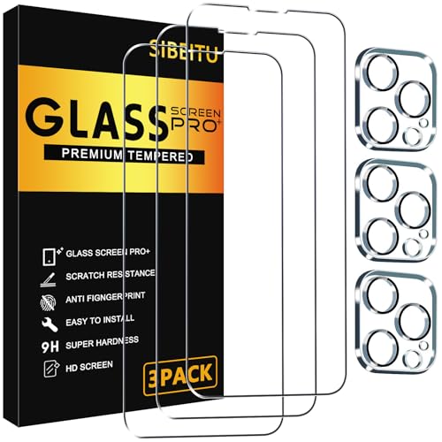 SIBEITU Screen Protector + Camera Lens Protector for iPhone 15 Pro 6.1 Inch - size: iPhone 15 Pro 6.1"