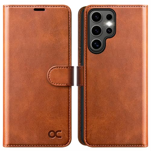 OCASE Compatible with Galaxy S25 Ultra Wallet Case, PU Leather Flip Folio Case with Card Holders RFID Blocking Kickstand [Shockproof TPU Inner Shell] Protective Phone Cover 2025, Brown - color: Brown, size: Samsung Galaxy S25 Ultra