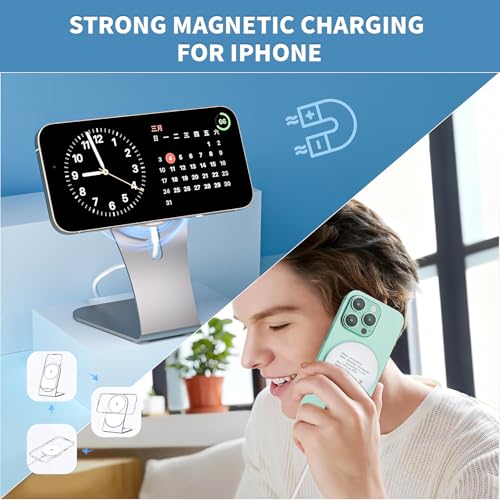 Magnetic Wireless Charger for Apple iPhone 17 Mag Safe Charging,USB-C Charger Block & 6FT 15W Fast Wireless Charging Pad Stand for iPhone 17/17Air/17Pro/17 ProMax/16/16 Plus/15/14/13/12 Series,AirPods