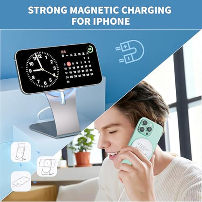Magnetic Wireless Charger for Apple iPhone 17 Mag Safe Charging,USB-C Charger Block & 6FT 15W Fast Wireless Charging Pad Stand for iPhone 17/17Air/17Pro/17 ProMax/16/16 Plus/15/14/13/12 Series,AirPods