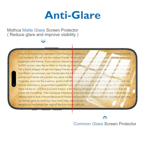 Mothca 2 Pack Matte Glass Screen Protector for iPhone Air / 17 Air [6.5 inch] + 2 Pack Camera Lens Protector, Anti-Glare & Anti-Fingerprint Case Friendly Tempered Glass, Bubble Free, Smooth as Silk - size: iPhone Air-6.5 Inch