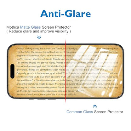 Mothca 2 Pack Matte Glass Screen Protector for iPhone Air / 17 Air [6.5 inch] + 2 Pack Camera Lens Protector, Anti-Glare & Anti-Fingerprint Case Friendly Tempered Glass, Bubble Free, Smooth as Silk - size: iPhone Air-6.5 Inch