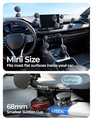 LISEN 15W MagSafe Car Mount Charger, Magnetic Wireless Car Phone Holder - color: Black, size: 1 Pack