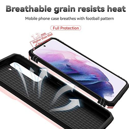 for Samsung Galaxy S22 Case with Camera Lens Cover HD Screen Protector, Dual Layer Military-Grade Drop Tested Magnetic Ring Holder Kickstand Protective Phone Case for Samsung Galaxy S22 5G (Rose Gold) - color: Rose Gold with camera cover Military-Grade 2n
