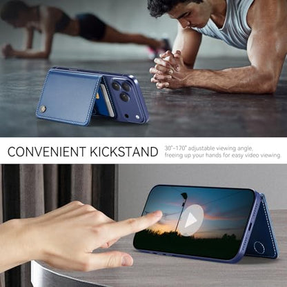 Defencase for Magsafe Wallet Magnetic Card Holder RFID Blocking, Dark Blue - color: Fashion Dark Blue