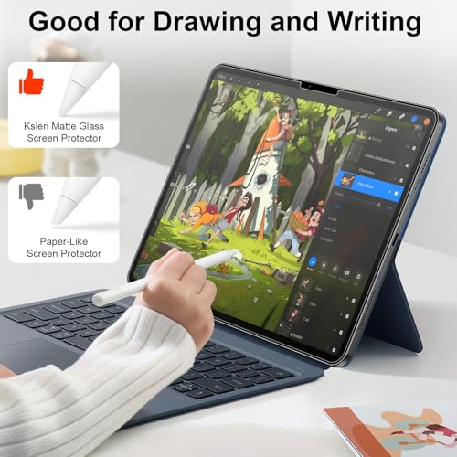 2 Pack for iPad Pro 11 Inch M5 2025 & M4 2024 Matte Glass Screen Protector (Not Privacy) Anti Glare Anti Fingerprint Tempered Glass with Alignment Frame, Face ID & Apple Pencil Compatible - size: Pro 11" (M5 2025/ M4 2024)