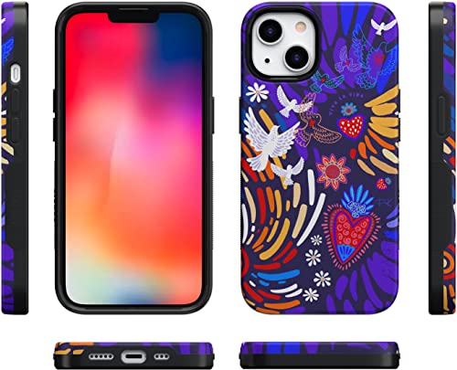Casely iPhone 15 Plus Case | Viva La Vida | Frida Kahlo Collage | Bold Protective Design | Compatible with MagSafe - color: Frida Kahlo | Viva La Vida | Floral Collage