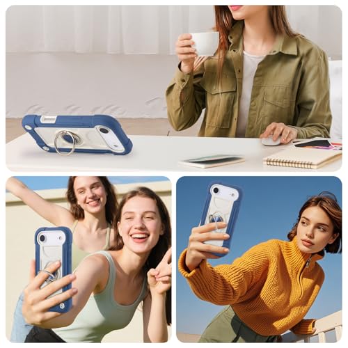 MARKILL Compatible with iPhone Air Case 6.5 Inch 2025 with 360 Degree Rotate Ring Stand, Military Grade Drop Protection Full Body Rugged Protective Case Kids Blue - color: Blue, size: iPhone Air 6.5"