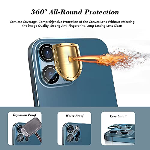 imluckies Camera Lens Protector for iPhone 12 Pro Max 6.7" Tempered Glass, HD Clear & 9H Hardness, Case-Friendly, Scratch Resistant, Easy Installation[3 Pack] - size: 12 Pro Max-Black