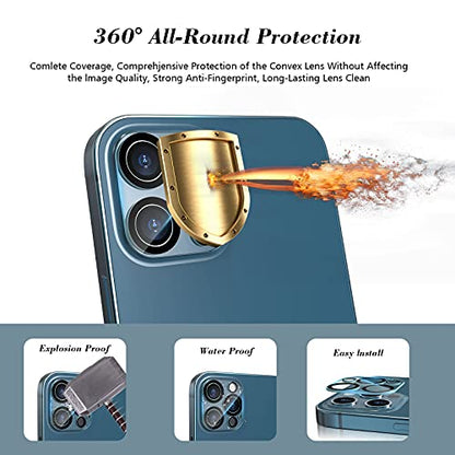 imluckies Camera Lens Protector for iPhone 12 Pro Max 6.7" Tempered Glass, HD Clear & 9H Hardness, Case-Friendly, Scratch Resistant, Easy Installation[3 Pack] - size: 12 Pro Max-Black