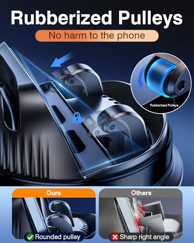 Dash Cell Phone Car Mount, Multifunctional Car Dashboard Mobile Phone Holder, 360 Rotatable Universal Dash Mounted Car Phone Stand Hands Free, Compatible with iPhone, Samsung, Google, Android - color: Black